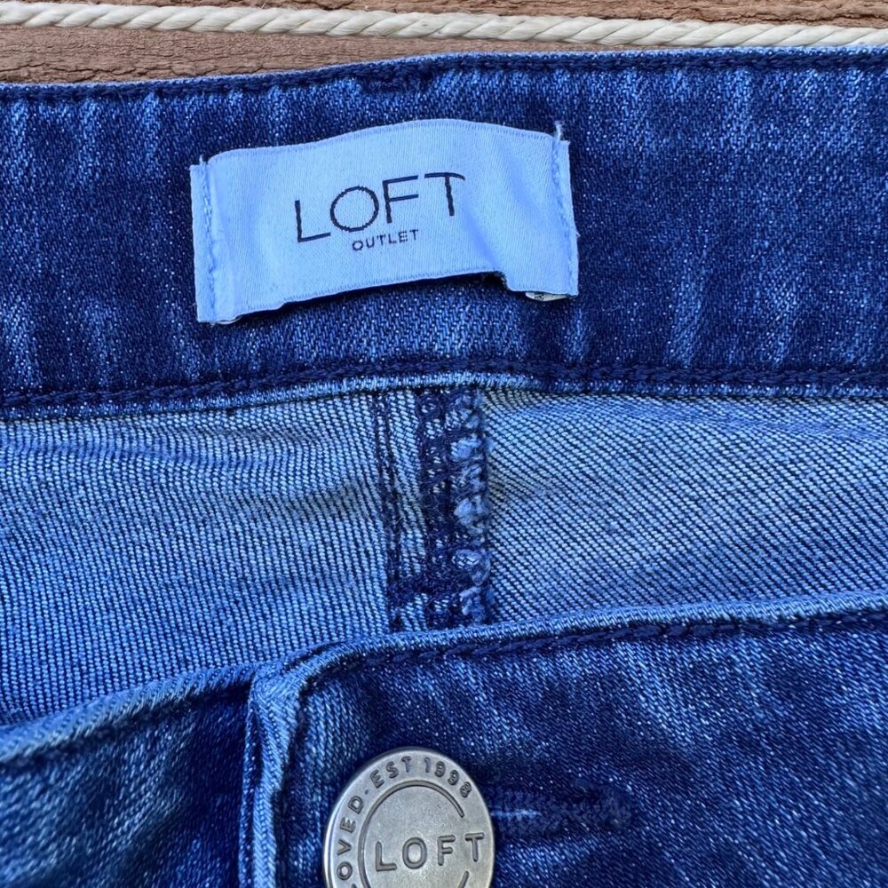 LOFT Outlet Womens Blue Denim Curvy Bootcut Jeans Size 14 - Picture 3 of 13